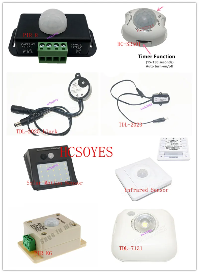 PIR 8/HC SR50 3A/TDC 2025 5A/TDL 2023/TDL 7131 инфракрасный солнечный датчик настенный светильник