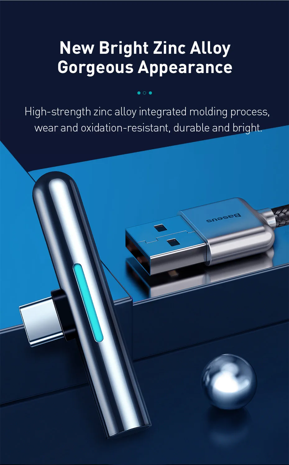 Baseus Câble Rapide USB type C  Avec LED Éclairage-6