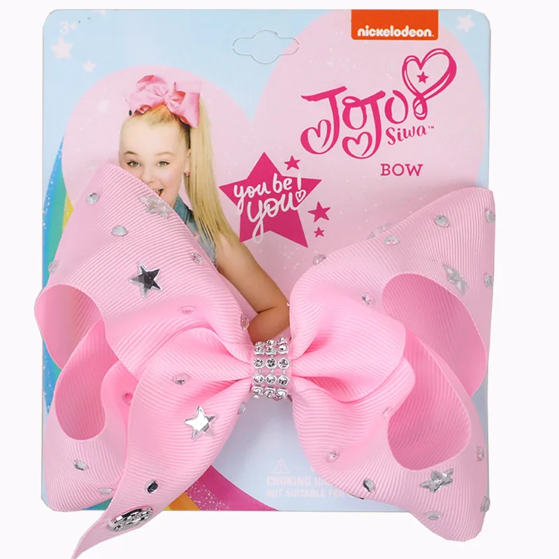 2pcslot 5 дюймов JOJO SIWA банты детский бант шпилька Горячая бурение пятиконечная звезда девушки банты, заколки для волос