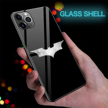 

Luxury Batman Tempered Glass Phone Case For iPhone SE 11 Pro Max XSmax XR XS X 10 8 7 6s 6 Plus Painted Protection Cover Coque