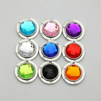 

Luxury Woman Crystal Foldable Purse Hook Tables Folding Bag Hangers Handbag Holder Party Favor Gift 200pcs/lot