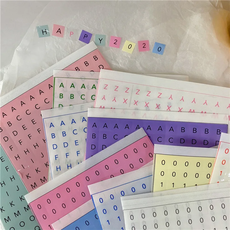 Colorful Letters Numbers Square Label Sticker Waterproof Multi-function Mark Paster Diy Creative Decorative Stationery | Канцтовары для