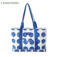 COZINESS Bolsa de pañales de nailon con cremallera para viaje, bolso de mano con cremallera sonriente, de un hombro, de alta calidad, almacenamiento de espacio de varios niveles, ligero, gran oferta