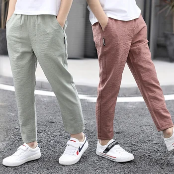 

Boys' thin pants, 2020 summer cotton and linen trousers, big children's children's casual pants, children's clothing, anti-mosqu