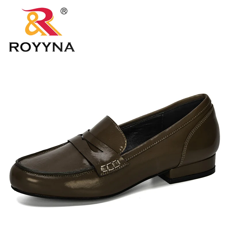 ROYYNA New Designer Lower Heels Shoes Women Microfiber Wedding Shoes Ladies Fashion Party Pumps Footwear Feminimo Trendy - Цвет: Army green