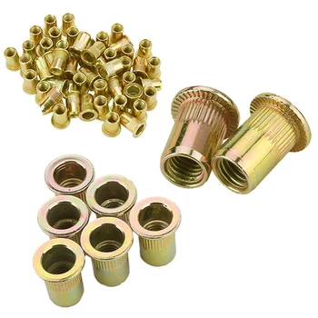 

50 pcs M10/M12/M8/M5/M6/M4/M4 Flat Head Rivet Nut Furniture Decoration Instrument