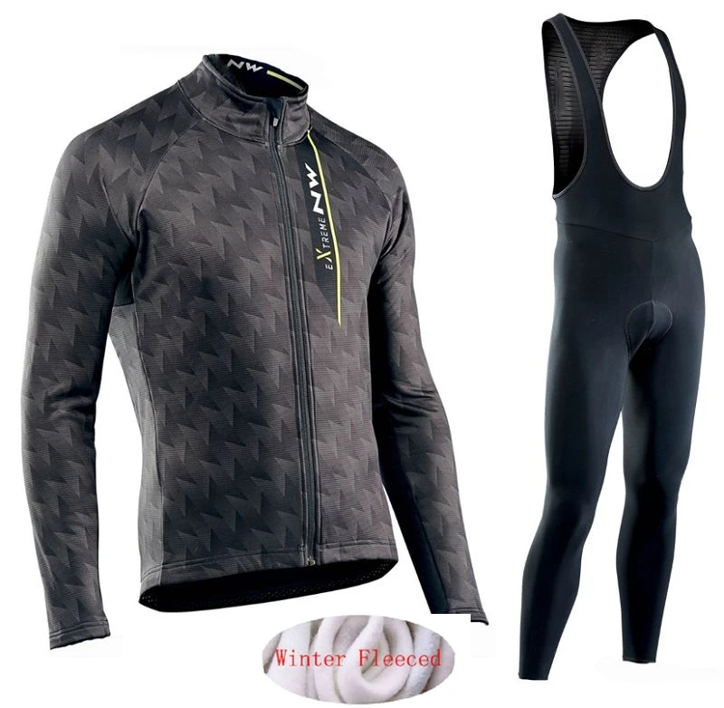 Pic Color NW Pro Team зимняя теплая флисовая одежда для велоспорта мужской костюм Джерси для прогулок верховой езды на велосипеде одежда комбинезон комплект Northwave - Цвет: Pic Color