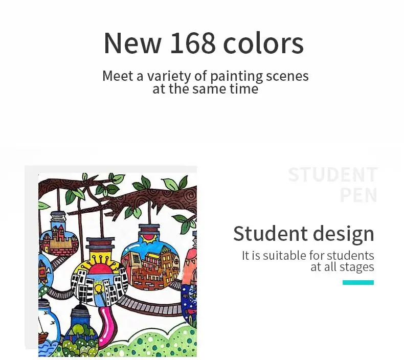 TOUCHFIVE Optional168 Colors Sketch Markers Alcohol Based Markers Painting Art Supplies Pen for Kids , adult painting,Coloring TOUCHFIVE Optional168 Colors Sketch Markers Alcohol Based Markers Painting Art Supplies Pen for Kids , adult painting,Coloring