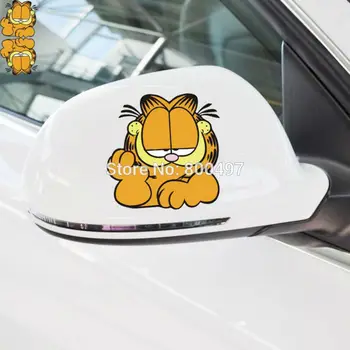 

2 x Car Stickers Car-covers Cartoon Garfield Bumper Car styling Decals for Tesla Ford Honda Toyota Chevrolet VW Hyundai Kia Lada