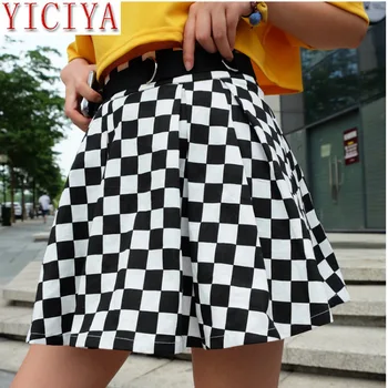 

2020 summer Pleated Plaid Skirts Womens High Waisted Checkered Skirt Harajuku Dancing Korean Sweat Short Mini Skirts Female