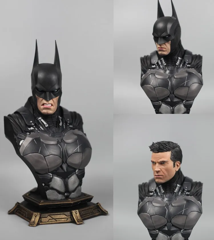 Batman 1/3 Scale Action Arkham Dark Knight Dawn of Justice Bust Collection Statue Figure W/3 heads IN STOCK