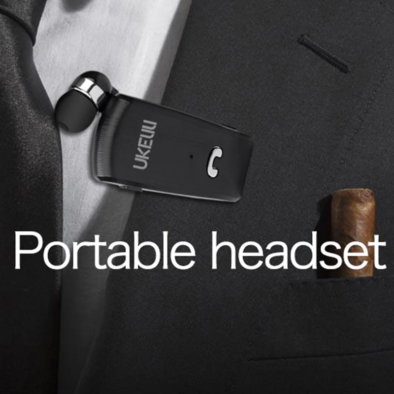 Wireless Retractable Bluetooth 4 0 Headset Smart One to Two Stereo Earphones AS99
