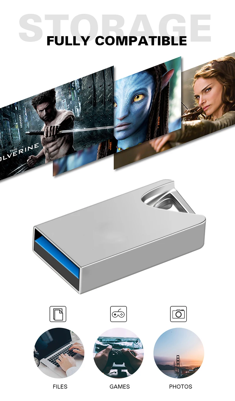 Mini Cle USB 3,0 Флешка 128 ГБ USB флэш-накопитель 128 Гб 64 ГБ 32 ГБ 16 ГБ портативный флэш-накопитель карта памяти маленький флэш-диск с брелоком