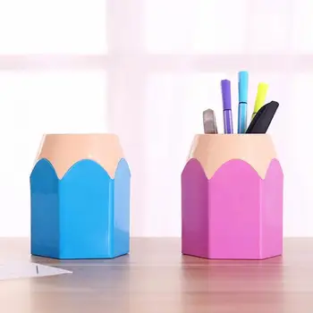 

Pencil Vase Pot Office Organizer Pen Storage Box Makeup Brush Holder Stationery Desk Container School Supplies