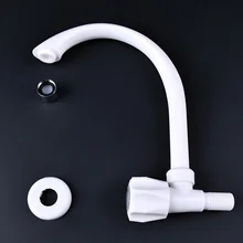 White Color Kitchen Faucet Plastic Steel Tap Single Cold Water Faucet Basin Sink Kitchen Accessories Free Shipping