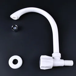 White Color Kitchen Faucet Plastic Steel Tap Single Cold Water Faucet Basin Sink Kitchen Accessories Free Shipping