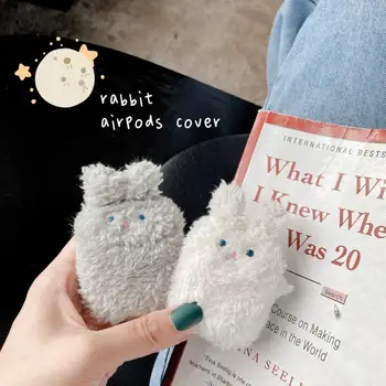 

Fluffy Plush Bunny Earphone Protective Case Cover for Airpods 1 2 Cartoon Plush Bear Protector Wireless Bluetooth Storage box