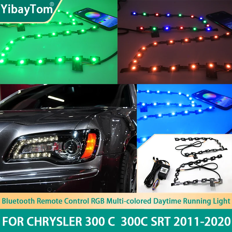 

Remote Control RGB Multi-colored Daytime Running Light DRL Led Light Stripe For Chrysler 300 C 300C SRT 2011-2020
