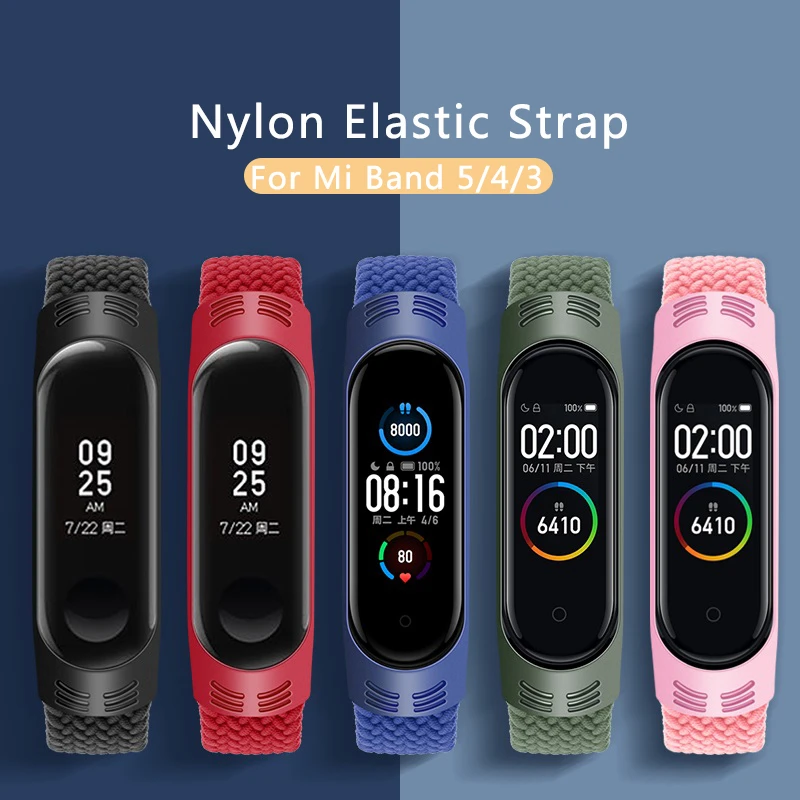 Новинка 2021 плетеные петли Roreta для mi band 5 4 3 тканевый эластичный ремешок браслет на