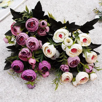 

Artificial Flowers Bouquet for Decoration Home Garden Wedding Cemetery Fake Flowers High Quality Autumn Decor Wreath Accessories