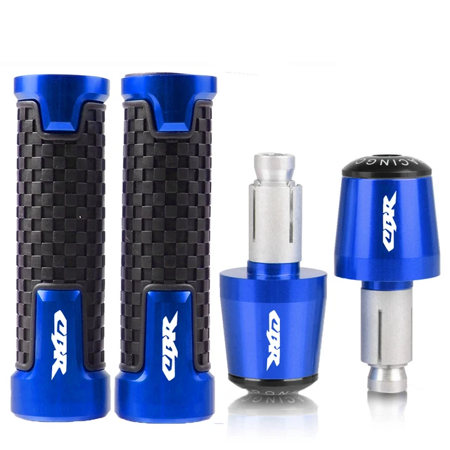 For Honda CBR 600 400 900 650 150 125 300 500 929 954 1000 250 R/RR/F/XX Motorcycle 22mm Handle grips handlebar grip ends Plug blue blue black