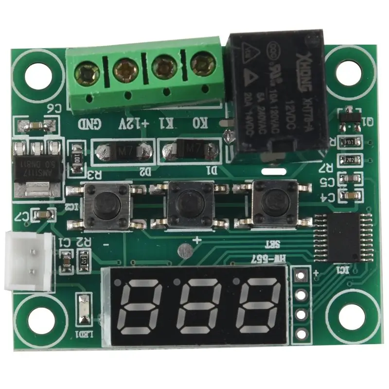 2x W1209 12V DC Digital Temperature Controller Board Mini Electronic Temp Control Module Switch Green | Инструменты