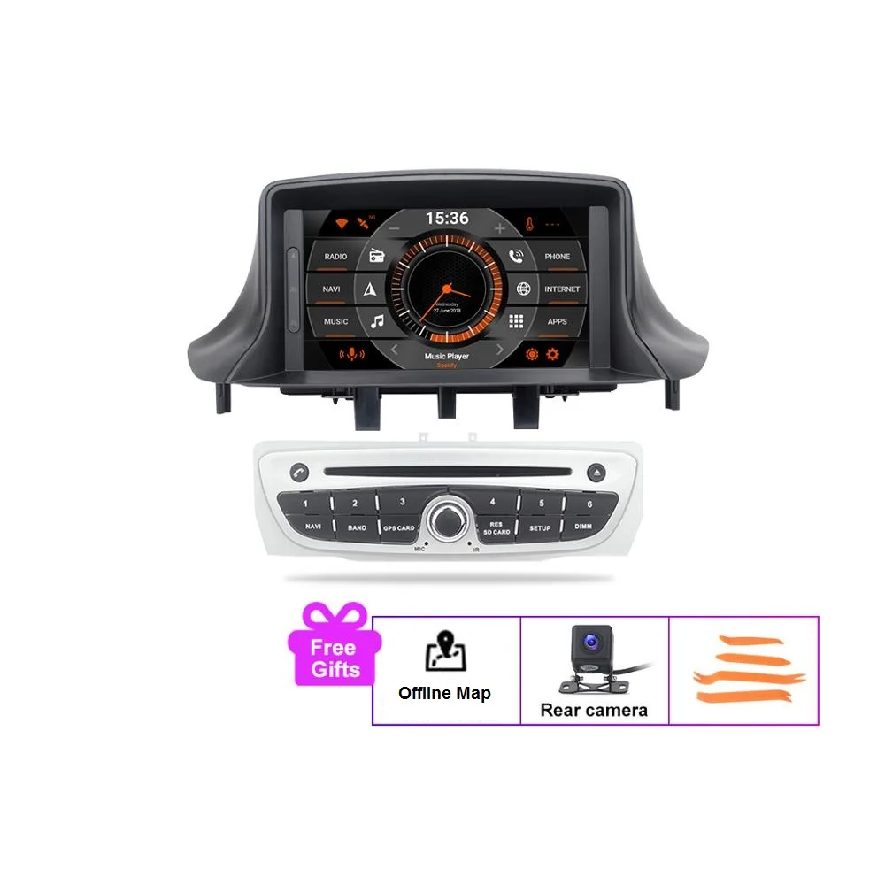 

7" IPS Android 9.0 Car GPS Stereo For Renault Megane 3 Fluence Auto DVD Radio FM RDS WiFi Audio Video Multimedia Backup Camera
