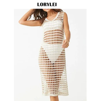 

Bikini cover up Summer Tunic Beach Cover up Womens Swim wear Bathing suit Cover ups Robe de Plage 2020 Beach wear Q898