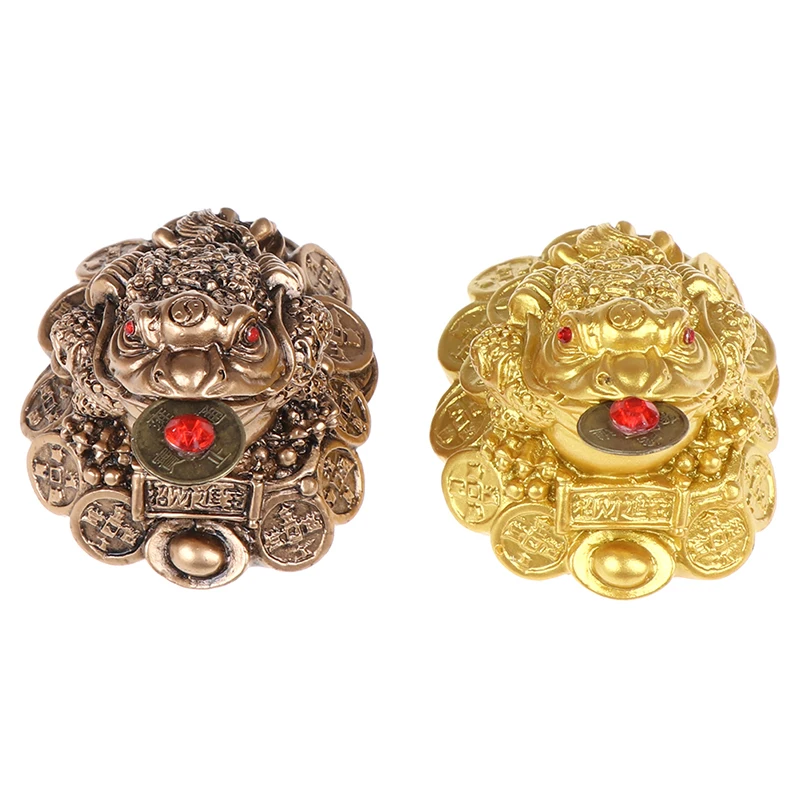Chinese Fortune Frog Feng Shui Lucky Three Legged Money Toad Home Office Shop Business Decoration 1pcs