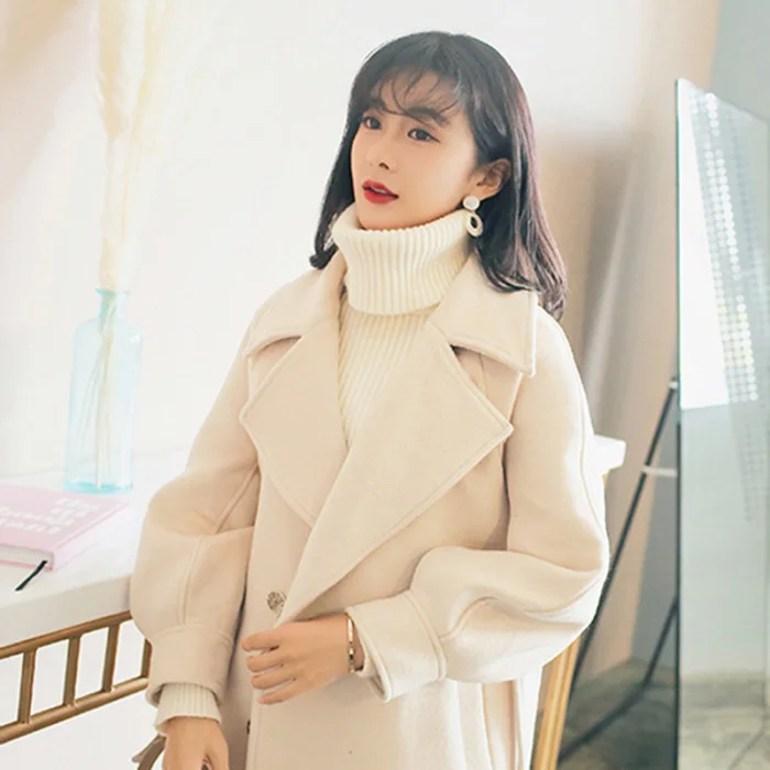 Women Lady Long Sleeve Coat Thicken Solid Color for Autumn Winter Beach Party IK88