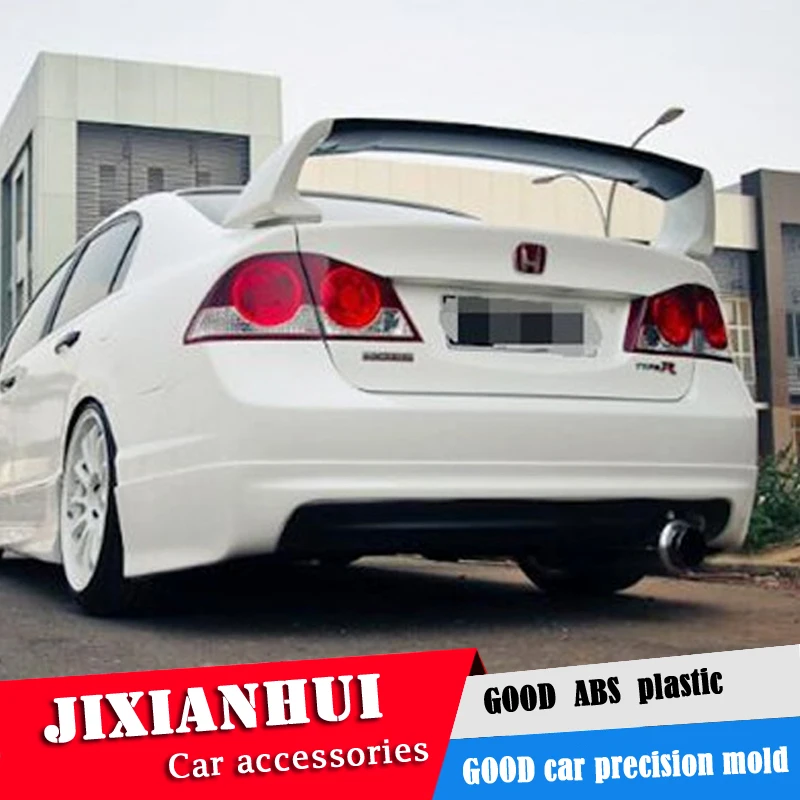 시민 스포일러 2006 2011 혼다 시빅 FD2 스포일러 3DCK ABS 플라스틱 소재 자동차 후면 윙 컬러 리어 스포일러