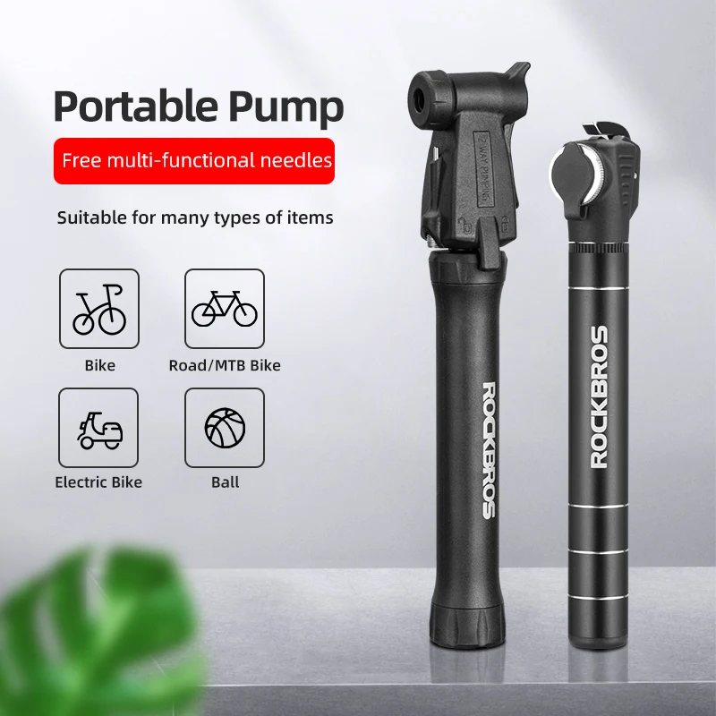 ROCKBROS 2in1 110PSI Mini Bike Pump & CO2 Inflator Valve AV FV Bicycle
