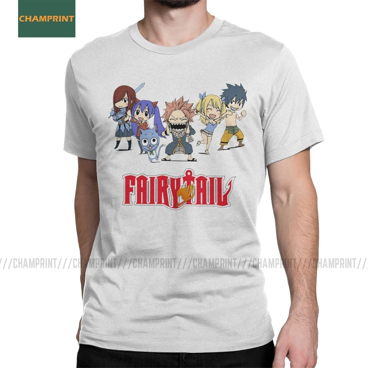 Fairy Tail мини команда мужская футболка серый Fullbuster Люси Эрза Скарлет аниме забавная