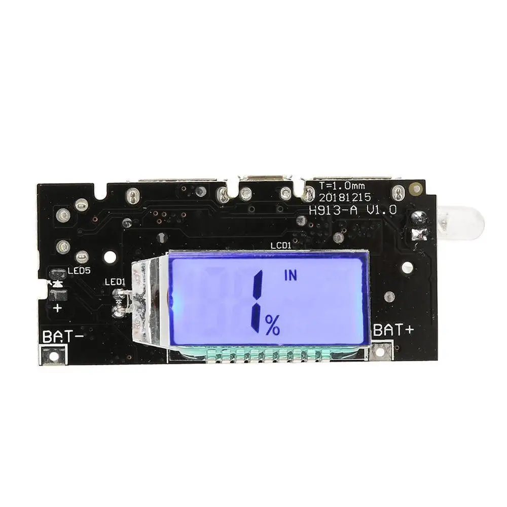 Двойной USB 5 в 1 а 18650 внешний аккумулятор литиевая батарея зарядное устройство