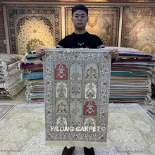 Yilong 2'x3' персидский шелковый ковер садовый дизайн ручной работы изысканная, Восточная шелковая ковровая дорожка(HF095B