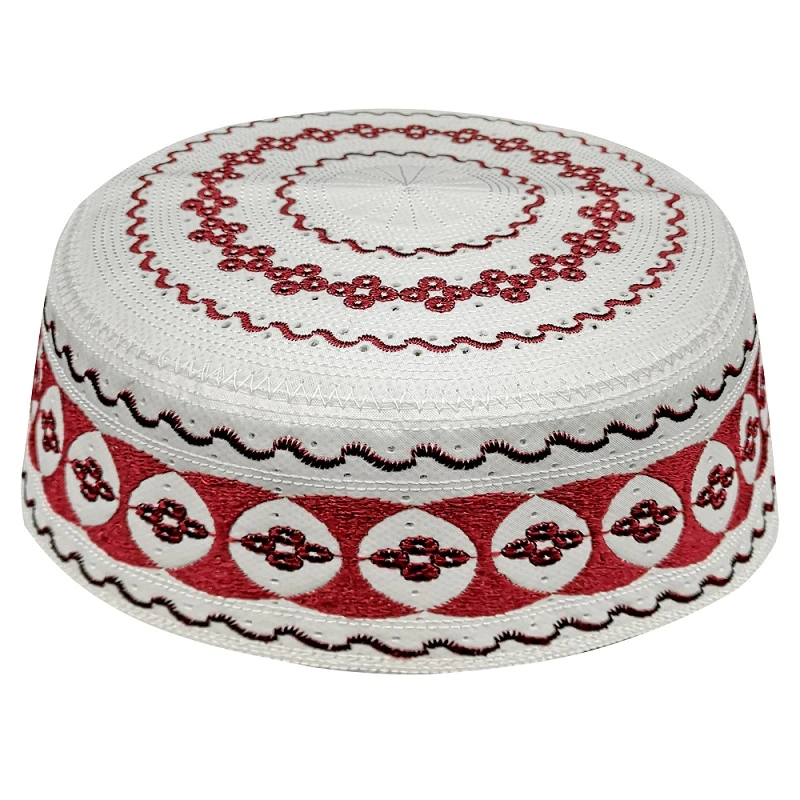 Kippah Islam Prayer Rug Topi Saudi Abaya Prayer Caps Red White Geometric Patterns Seccade Namaz M�tze Damen Islam Men