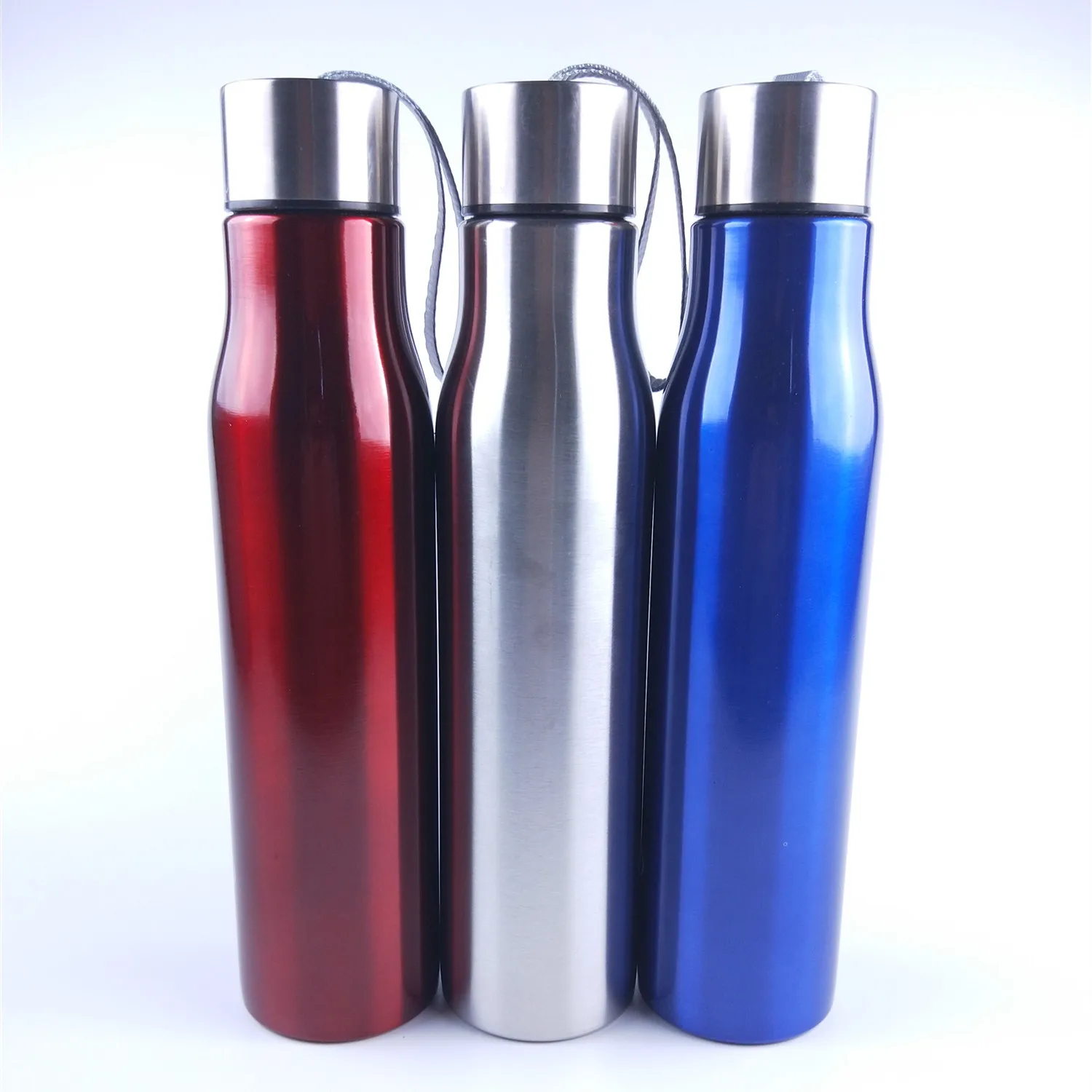 

Stainless Steel Single Layer Beer Bottle Outdoor Sports Water Bottle Belt Rope Holding Gift Advertisement