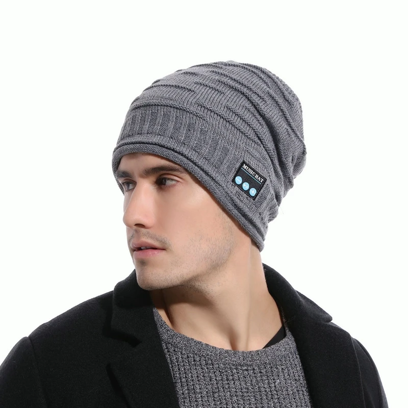 Bluetooth Music Warm Beanie Hat Wireless Smart Cap Headset Headphone Speaker Mic