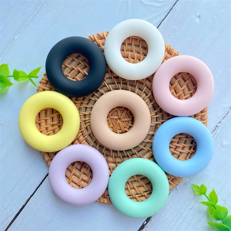 5pcs BPA 무료 Perle 실리콘 Teether  젖니가 남 반지 42mm 식품 ..