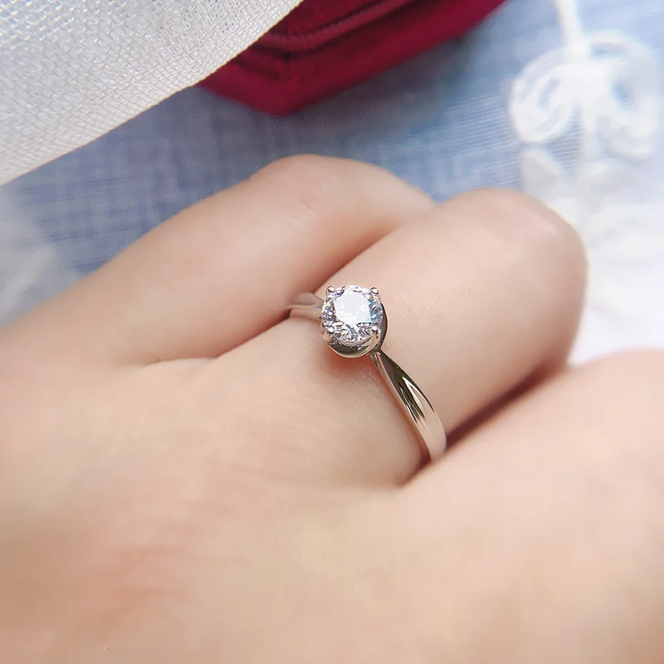 Kuololit Natural Moissanite Rings for Women 925 Solid Sterling Silver class 4 claw lab Diamond ring for Engagement Wedding bride