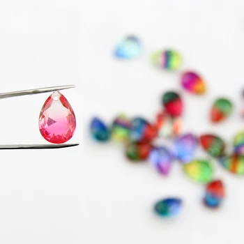 

4320 10*14 waterdrop rhiinestone Teardrop Tourmaline pendants beads gradient ramp beads Multicolor DIY Loose Beads