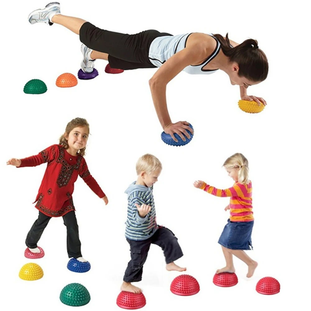 Inflatable Yoga Massage Balls PVC Half Sphere Fitball Women Children Trainer Balancing Ball Gym Health Sports Pilates Fitness massage ball agility training ball fitness ball