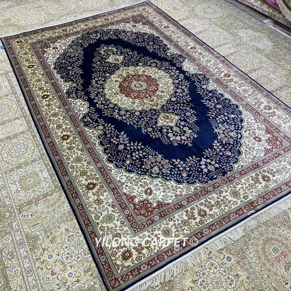 Yilong 5'x8' Hereke шелковый ковер синий vantage ручной завязанный традиционный Восточный ковер(HF324B
