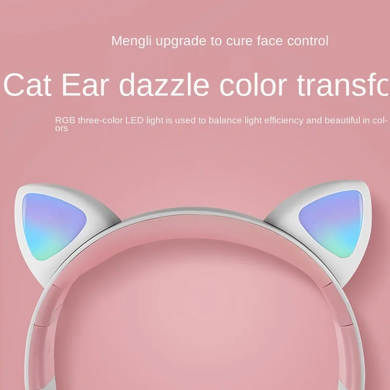 Сетчатые красные кошачьи уши для наушников Bluetooth милая мультяшная Беспроводная