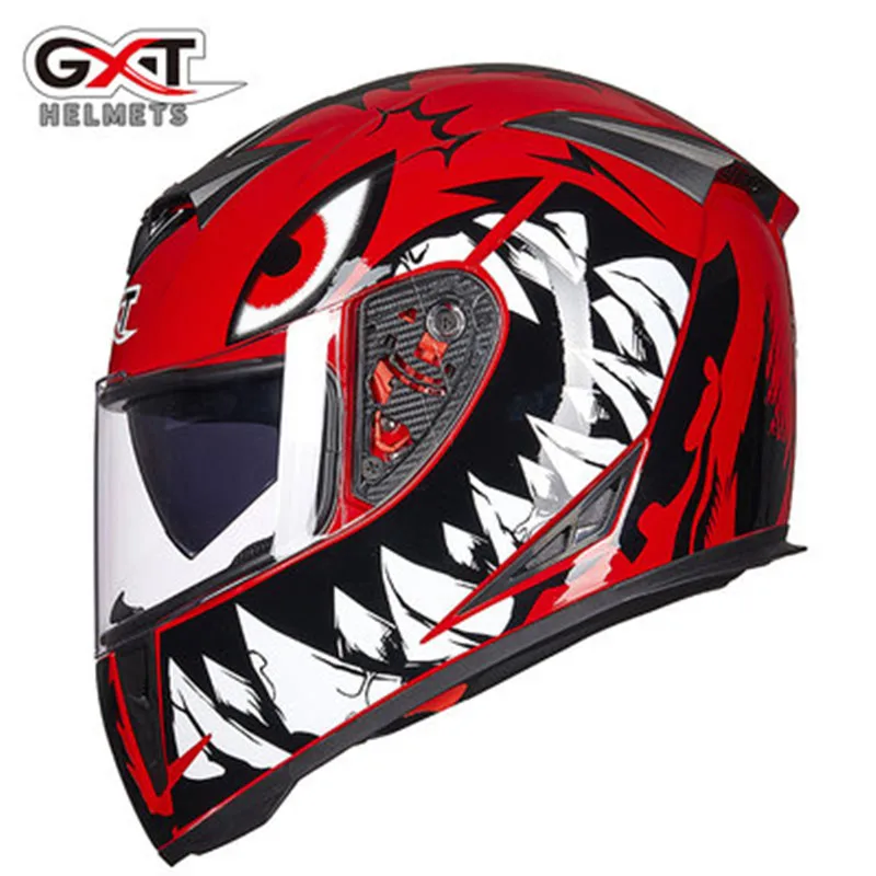 Мото шлем Capacete, Мото шлем GXT 158 гоночный мотоциклетный шлем полный шлем с двойными линзами шлем для мотокросса/20 цветов - Цвет: Design 1