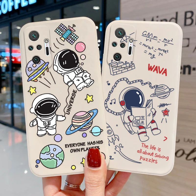 Poco X3 Pro Case Astronaut Soft Case For Xiaomi Redmi Note 10 9 Pro 8 Case Note9 Pro 11 9S 10S Little X3 9 T 9C NFC 9T 9A Cover