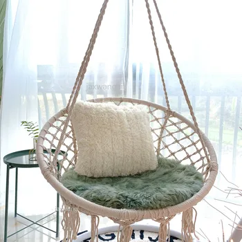 

Nordic Style Round Hammock Outdoor Indoor Dormitory Bedroom Hanging Chair for Child Adult Swinging Single Safety Hammock