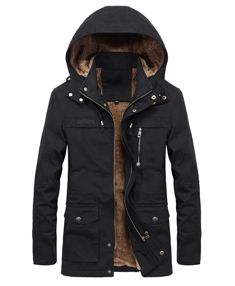 Новая зимняя куртка Мужская Утепленная теплая меховая парка с капюшоном пальто флисовые мужские куртки верхняя одежда Jaqueta Masculina пальто размер M~ 5XL