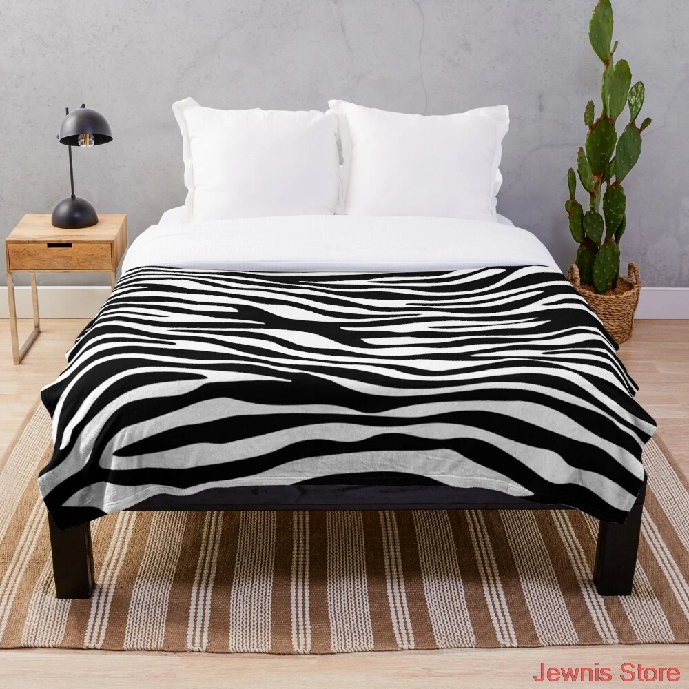 zebra skin Blanket Fleece Art Print Children Warm Bed Throw Blanket