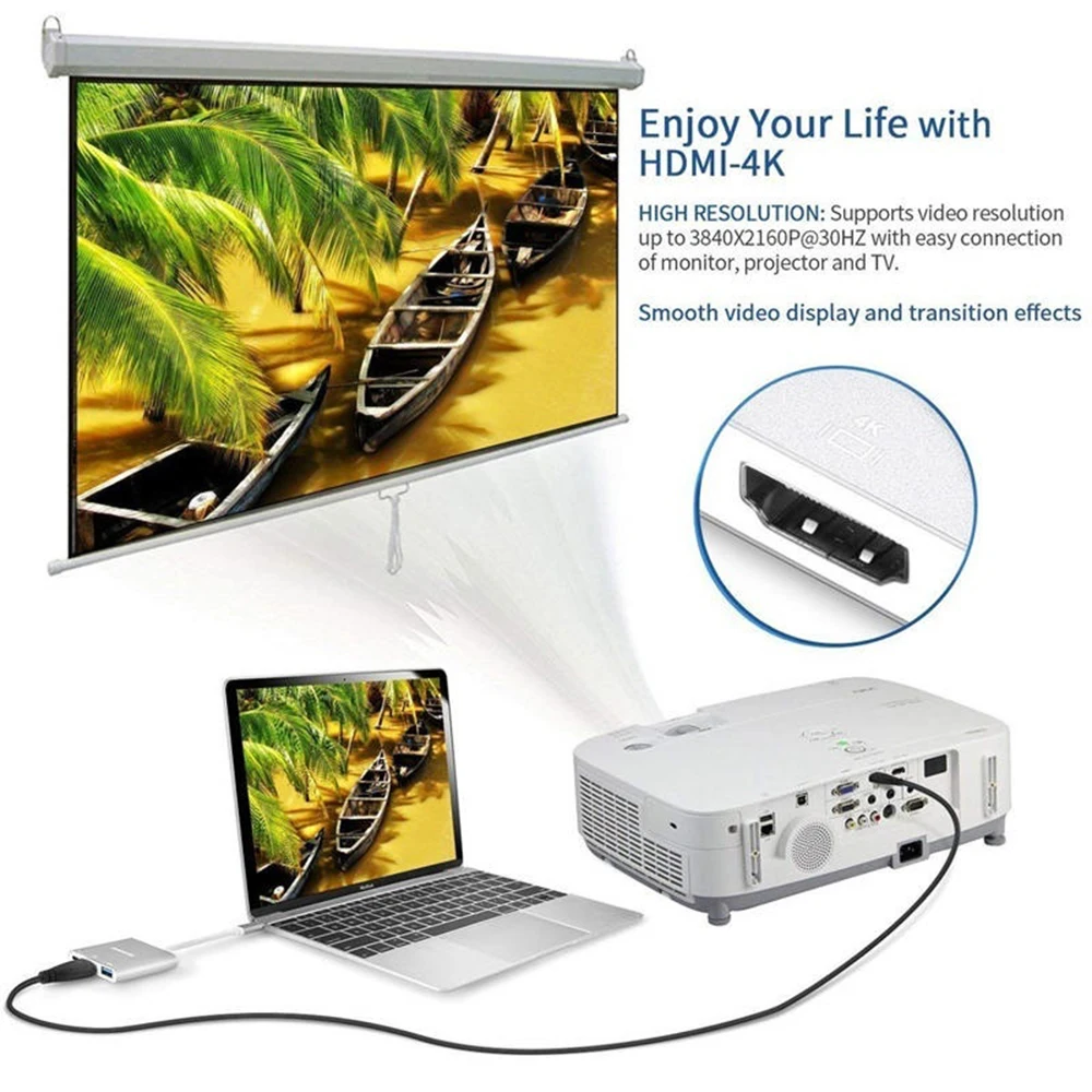 USB 3,1 type C к USB-C 4K HDMI USB 3,0 PD зарядный адаптер конвертер кабель 3 в 1 многопортовый адаптер концентратор для MacBook Pro